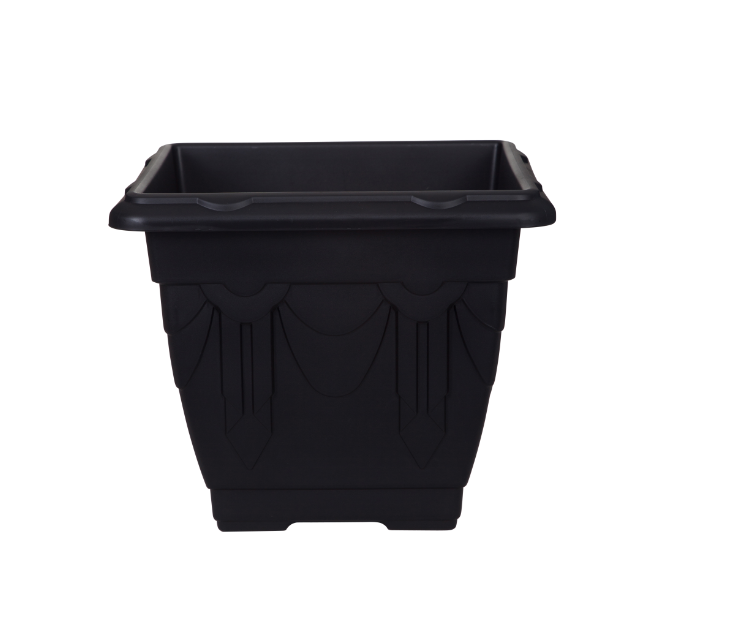 Venetian Square Planter Black