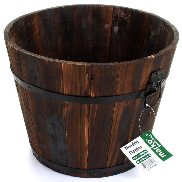 Wooden Planter Burntwood - Round