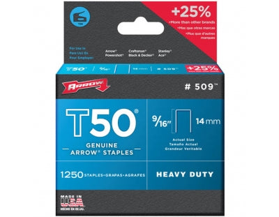 Arrow T50 Staples 14mm 9/16" 1250