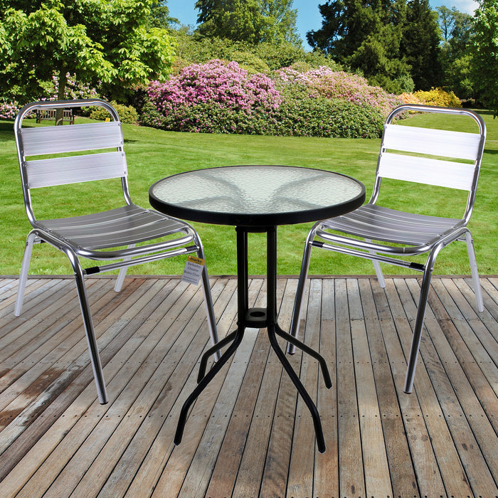 Barcelona Bistro Sets - Black Glass Table